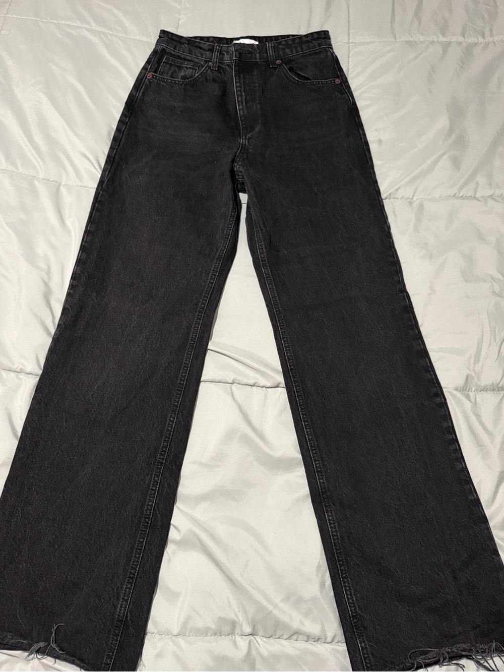 Zara High-Rise Black Wide-Leg Jeans